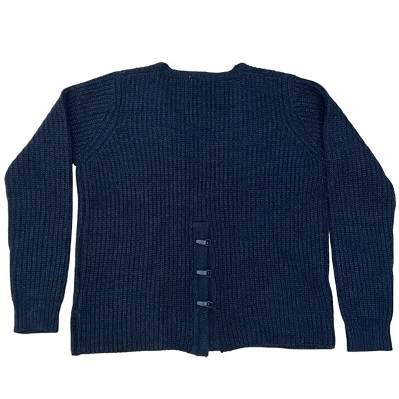 John + Jenn Navy Blue Long Sleeve V Neck Sweater-Size Small - Picture 2 of 7